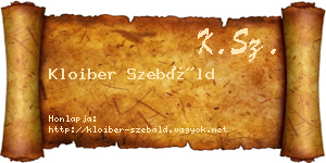 Kloiber Szebáld névjegykártya